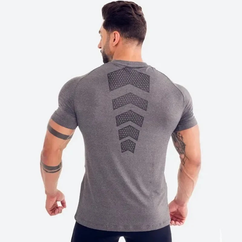 2026 Men Running Sports T-shirt Training Quick Dry Tight Short Sleeves Shirt Bodybuilding compress Fitness Tee Tops men Clothing