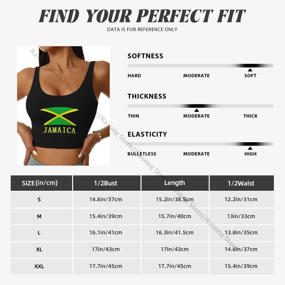 Sports Bra Women Running Yoga Clothes Vest Jamaica Flag Gathering Fitness Vest