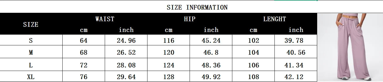 Women Quick Drying Wide Leg Yoga Pants Loose Yoga Pants High Waist With Pockets Fitness Sport Gym Workout Drawstring Full Length