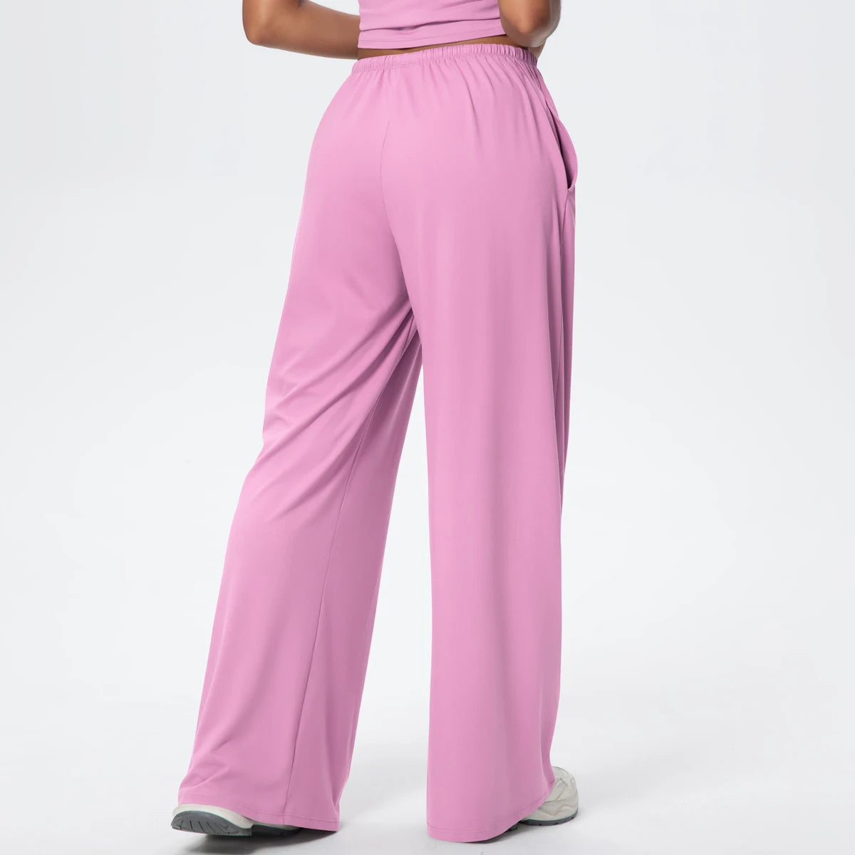 Women Quick Drying Wide Leg Yoga Pants Loose Yoga Pants High Waist With Pockets Fitness Sport Gym Workout Drawstring Full Length