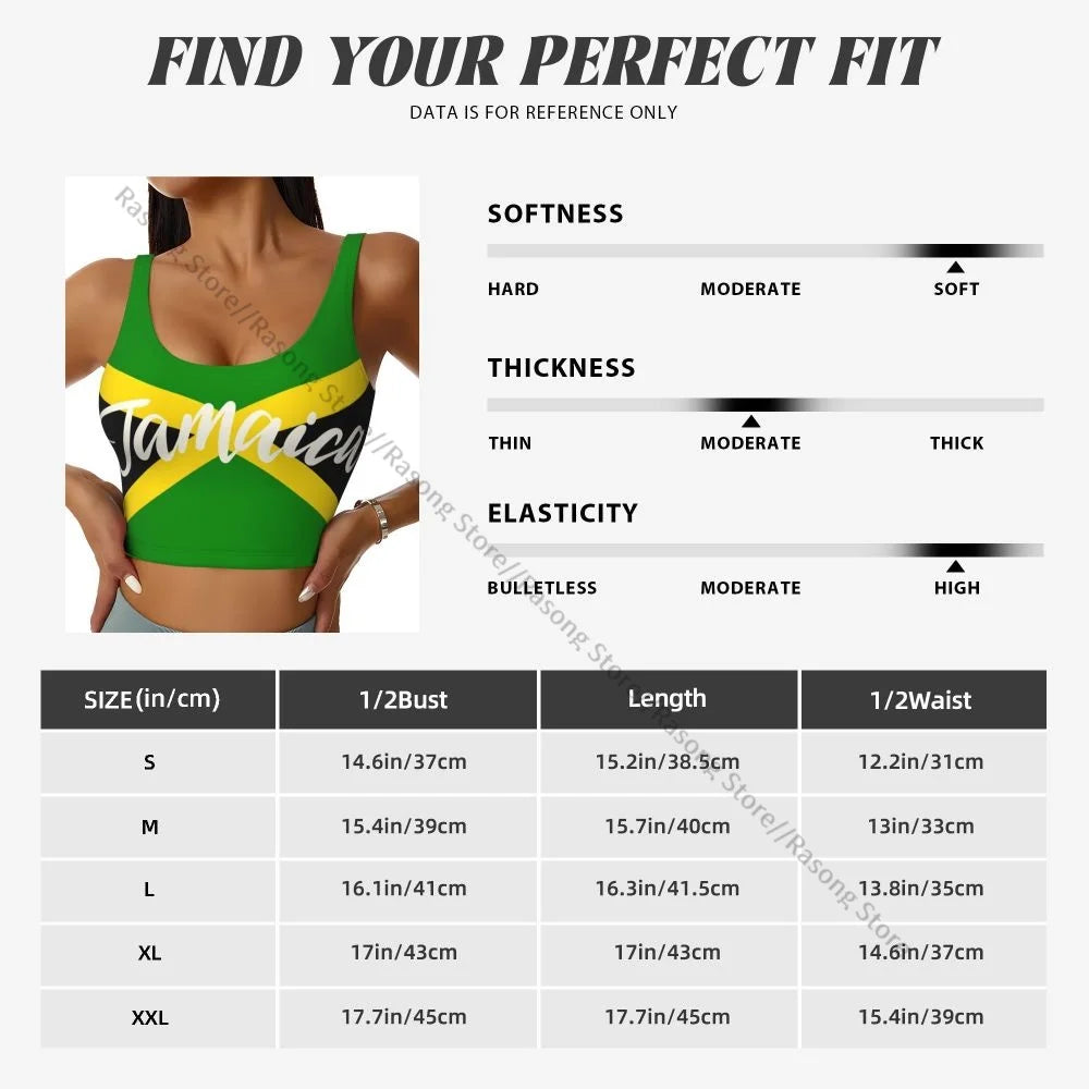 Sports Bra Women Running Yoga Clothes Vest Jamaica Flag Gathering Fitness Vest