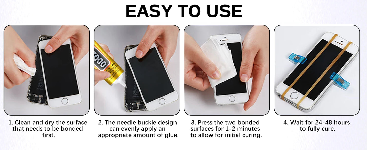 15ML 50ML 110ML B-7000 Clear Contact Phone Repair Adhesive Universal Glass Plastic DIY Glue T7000 with Precision Applicator Glue