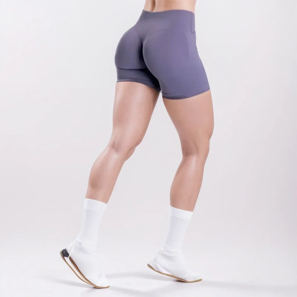 Vision Yoga Shorts Women Cross Low Waist Hip Lifting Seamless Gym Shorts 4.5'' Workout Fitness Scrunch Butt Sports Shorts