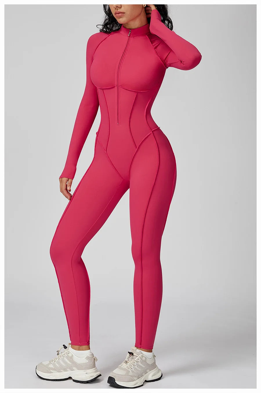 New Autumn/Winter Women One-piece Seamless Yoga Jumpsuits leggings Long-sleeved Zipper Slim Fit Sports Fitness Outfit Tracksuits