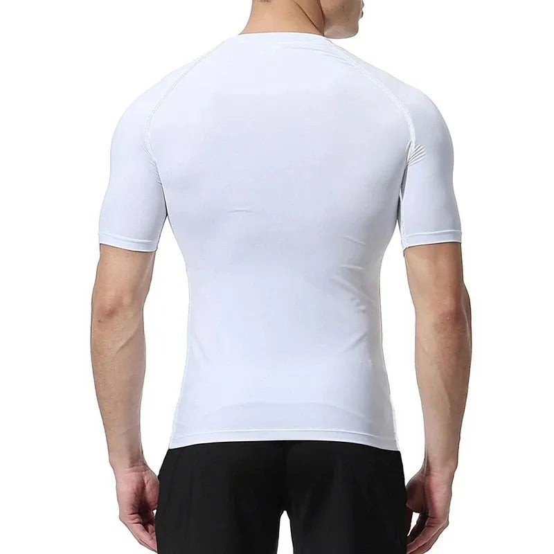 Summer Casual Run Compression T-Shirt Men Tops Bat Print Quick-Dry Fitness Gym Sportswear MMA Rashguard Jersey Workout Tee Male