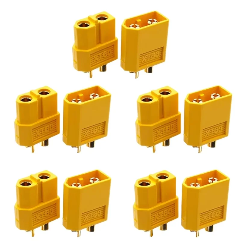 10PCS XT60 Battery Connector Male Plug Gold-plated Connector DIY Connecting Part for RC Aircraft Drone Accessories
