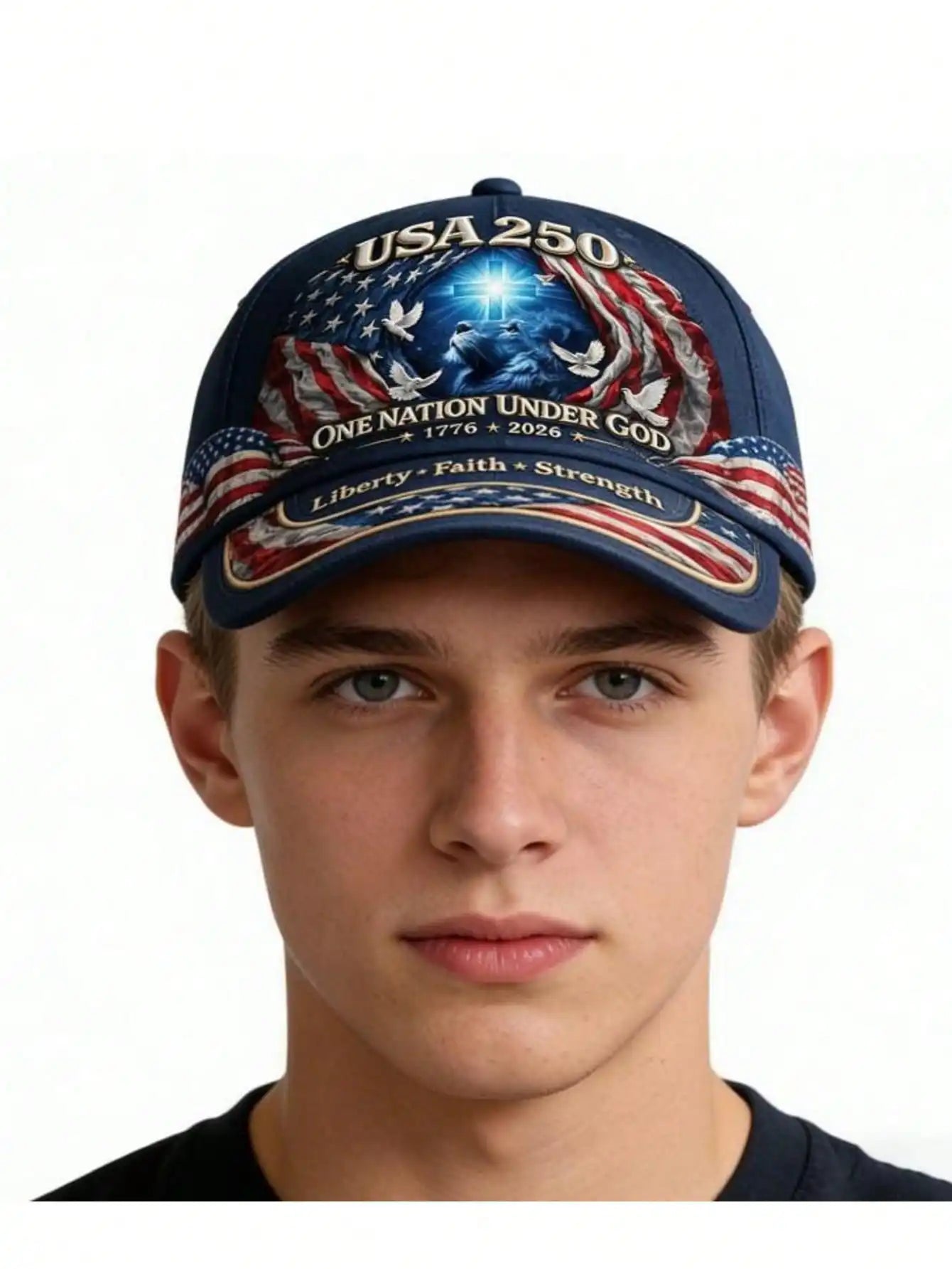 1776-2026 US 250th Anniversary Lion Of Judah Baseball Cap Adjustable One Nation Under God Commemorative Hat Biblical Gift