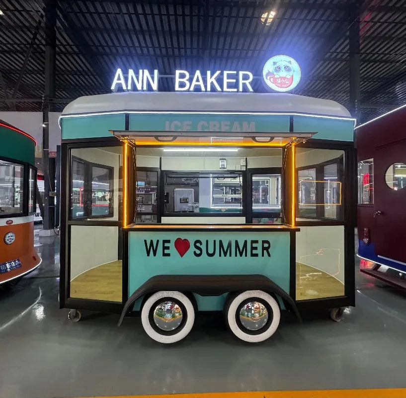 Catering Food Truck Fully Equipped Mobile Kitchen Pizza Coffee Cart Ice Cream BBQ Truck Cheap Mobile Food Trailer