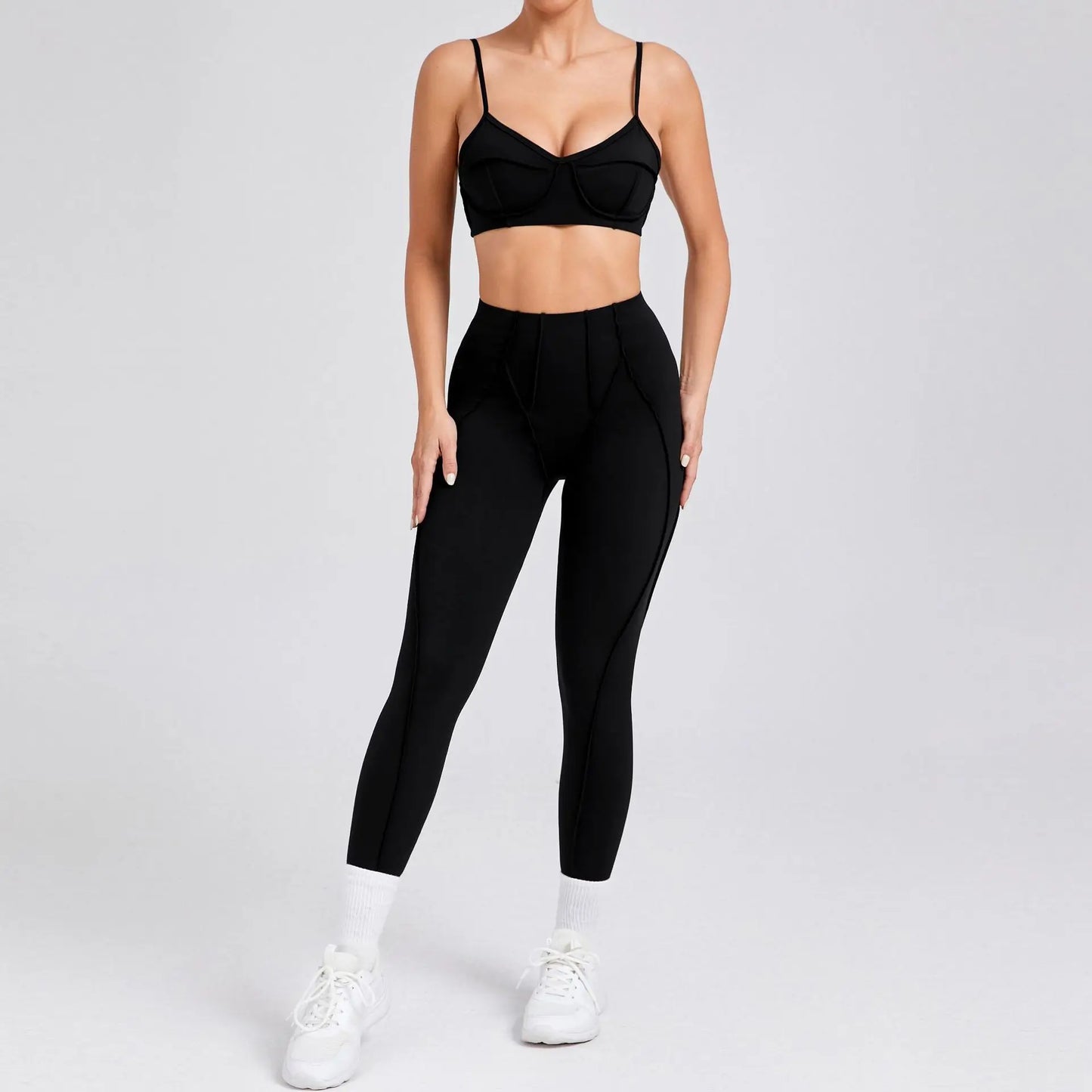 Seamless Yoga Sets Sports Fitness Hip-lifting High Waist Skinny Long-sleeved Suit Running Workout Gym Leggings Sets for Women
