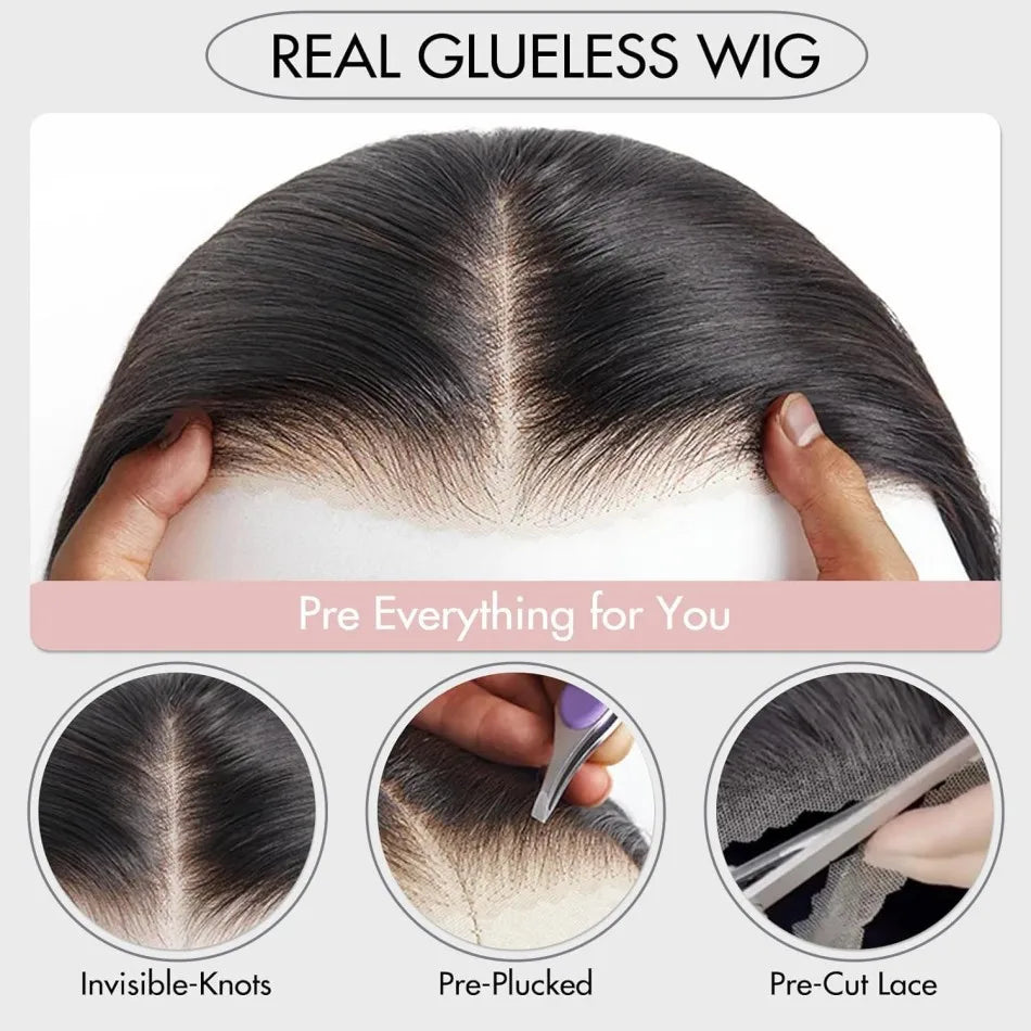 Wear And Go Glueless Bob Wig Human Hair Pre Plucked Pre Cut 5X5 Hd Transparent Lace Front Wigs For Women Straight Short Bob Wigs