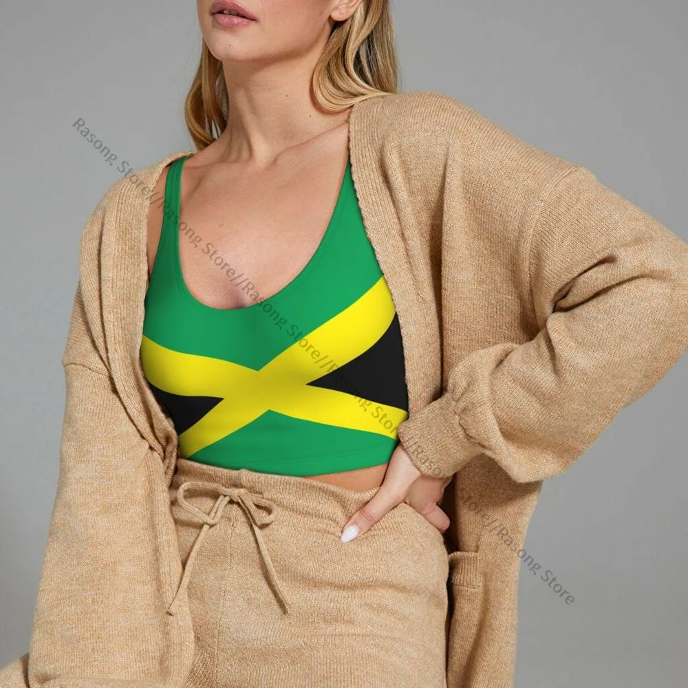 Sports Bra Women Running Yoga Clothes Vest Jamaica Flag Gathering Fitness Vest