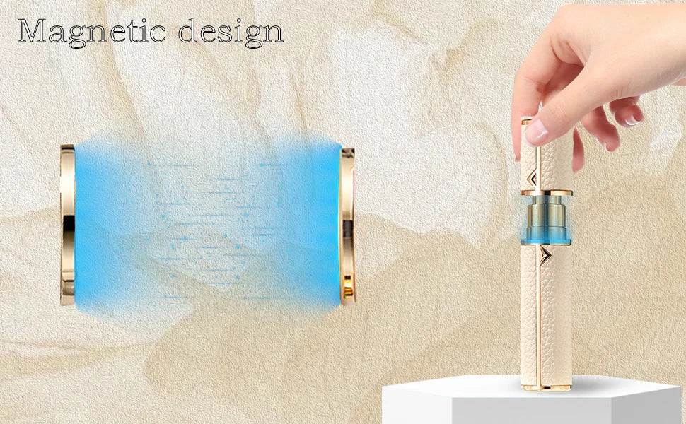 Louischanzl 8ml Magnet Leather refill Perfume Atomizer Bottle Portable Spray Mini Perfume Atomizer for Travel Cologne Dispenser