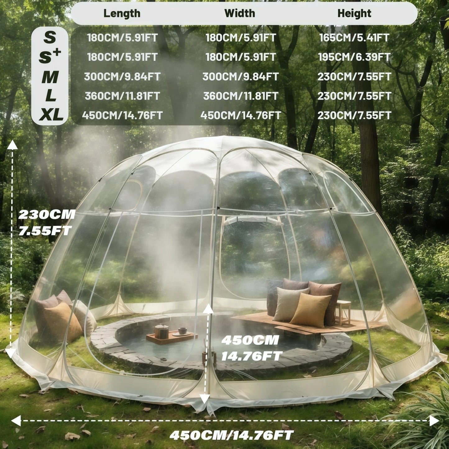 Large Quick-Set Bubble Tent Portable Outdoor Igloo Extreme Cold Resistant Winter Shelter for Camping And Backyard Use