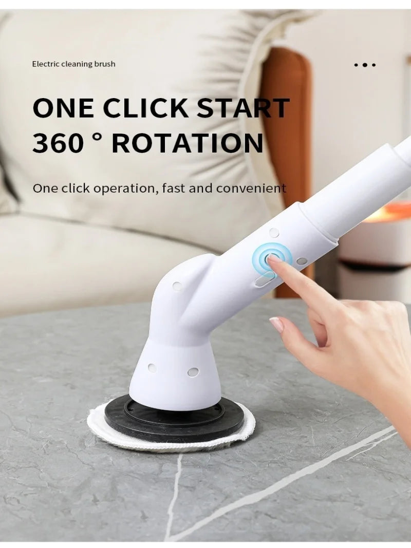 Electric Spin Scrubber Cordless Multi-Function Low Noise Electric Cleaning Brush Replaceable Brush Heads And Adjustable Handle